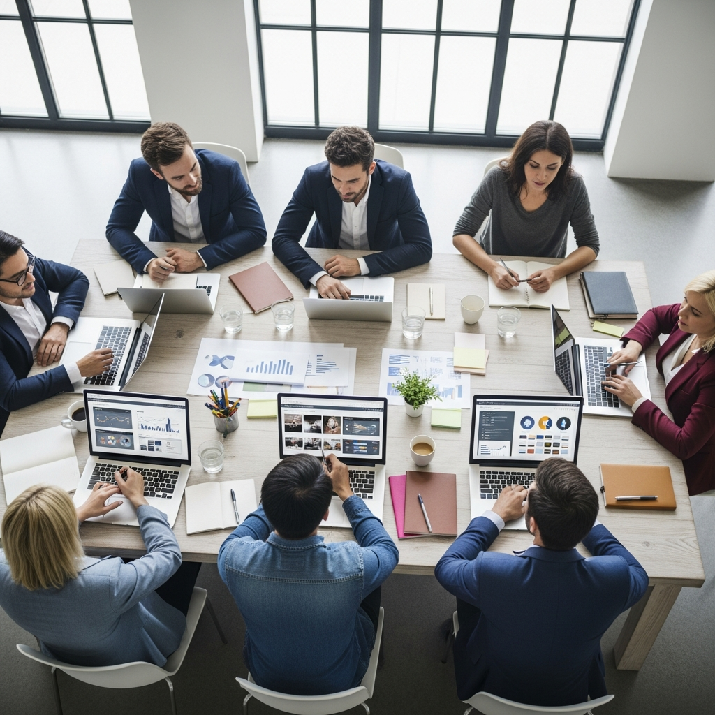 Marketing team collaborating
